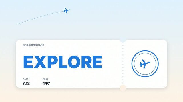Explore discover and wander travel inspiration concept for flight booking and holiday adventure promotion kinetic typography animation