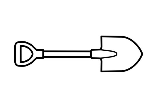 Shovel spade tool icon vector line art