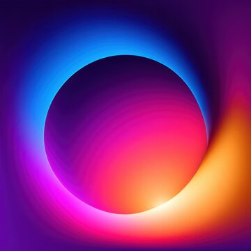 Vibrant Abstract Circle in Neon Colors