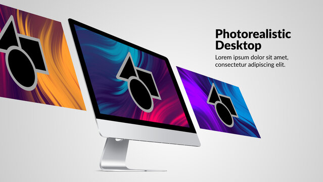 Creative Devices Desktop 09 &ndash; Stylish Desktop Computer Mockups, Creative Screen Displays and Animated Device Presentations for Website Showcases, App Promos and Digital Branding