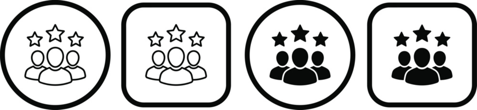 People and stars rating icons set Vector