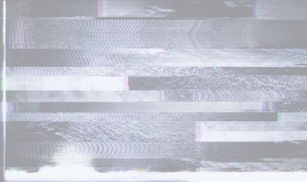 Abstract digital glitch effect on a transparent background. Distorted data screen texture for futuristic design. Cyber error technology concept.
