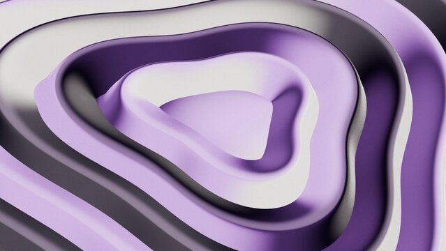 Triple Nexus Clover Resonance Waves in Warm Pearl and Deep Violet