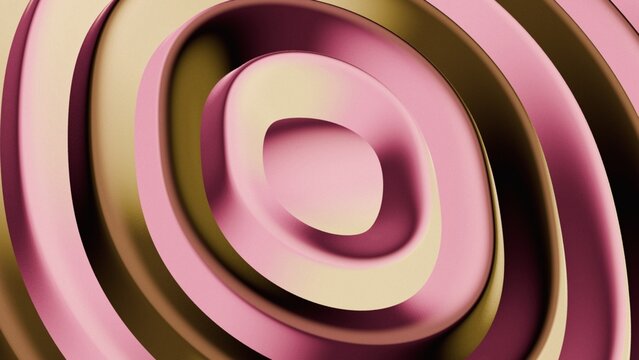 Dual Pole Magnetic Flux Contours in Burnished Gold and Velvet Crimson