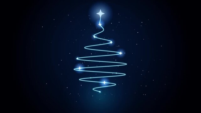 Abstract Luminous Cyan Spiral Tree of Light Seamless Motion Loop Se...
