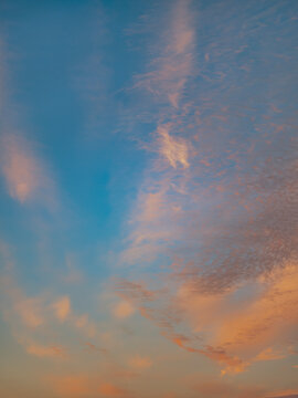 colorful sunset clouds in autumn time 