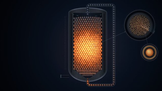 Pebble Bed Nuclear Reactor Fuel Flow Cutaway Seamless Loop