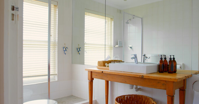 Modern bathroom with sink at home