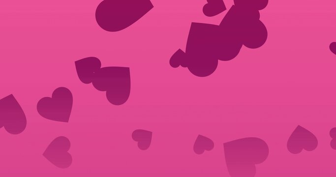 Floating heart silhouettes filling central magenta gradient background, showing cropped edges