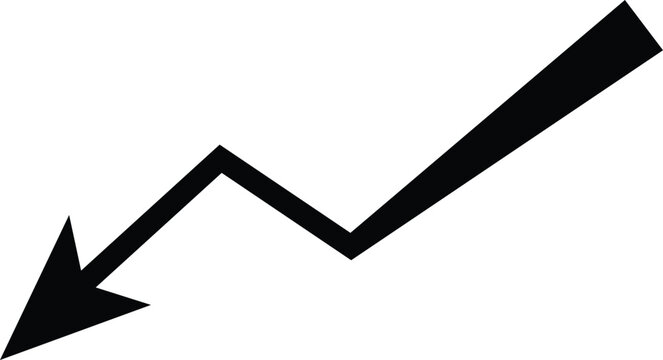 Downward Trend Arrow Icon Illustration