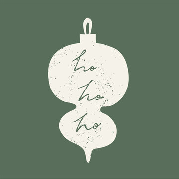 Vintage Christmas Ornaments. Silhouette Hand Drawn Vector Set