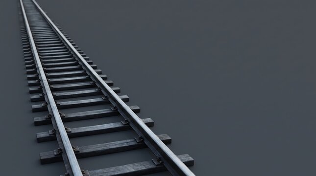 Long Railway Tracks Extending Towards Horizon