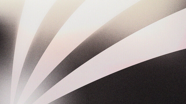 Black and white shape with gradient and grainy effect. Old retro textured illustration background.
