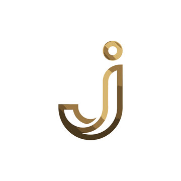 3D gold gradient lowercase letter j logo.