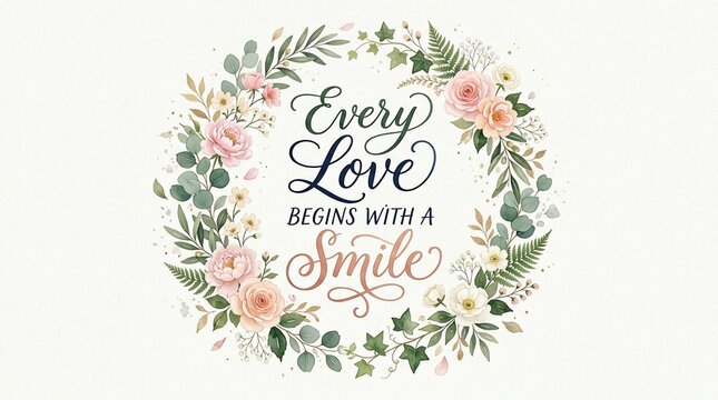 Floral love quote