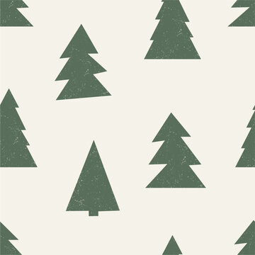 Vintage Christmas Ornaments. Silhouette Hand Drawn Vector Seamless pattern