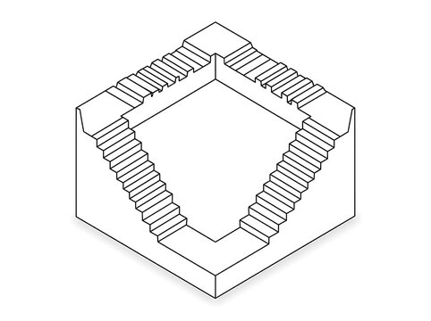 Impossible Penrose Staircase Illusion Box Vector - Optical Puzzle Art