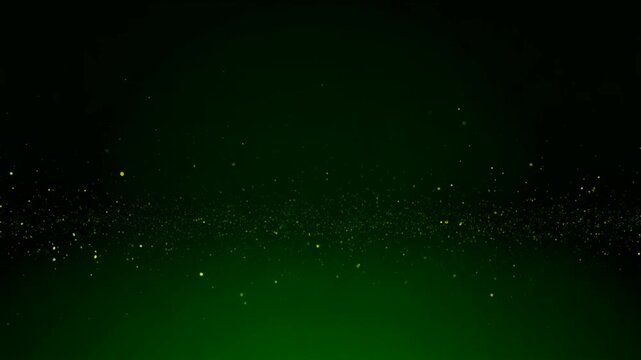黒地をゆっくり漂う深緑と金の粒 シームレスループ動画背景 16:9 4K