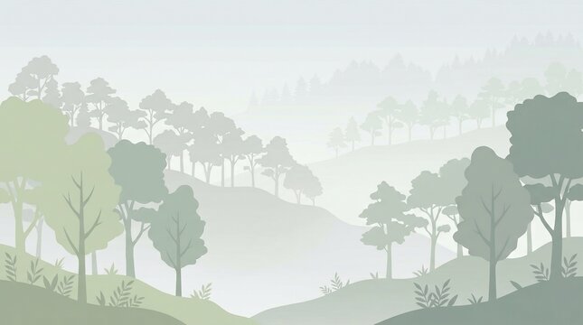 Minimalist forest landscape