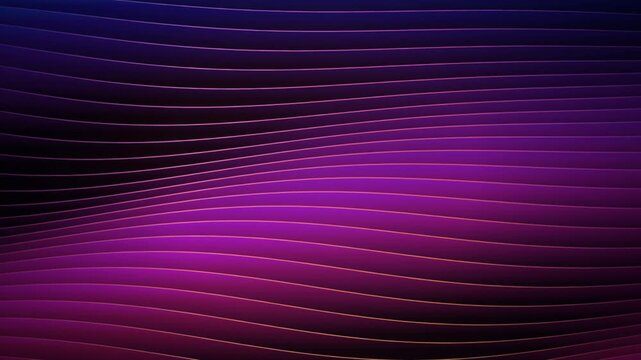 Abstract purple wavy lines flowing on a dark digital background