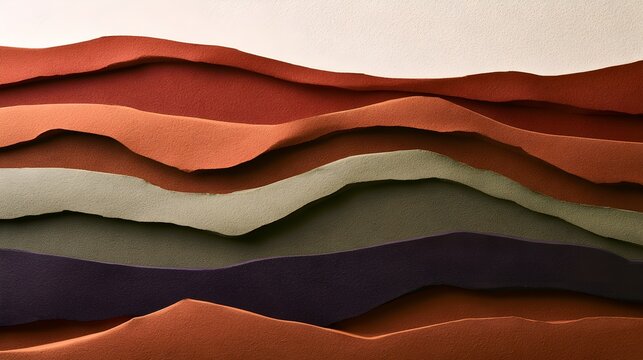 Layered paper forms in rust olive