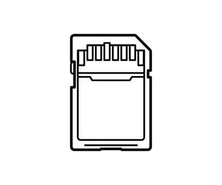 Micro SD memory card adapter vector icon digital storage card