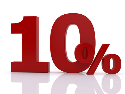 Ten Percent Discount and Financial Rate Business Concept 3D Rendering