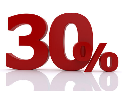 Thirty Percent Discount Sale and Business Promotion Concept 3D Rendering