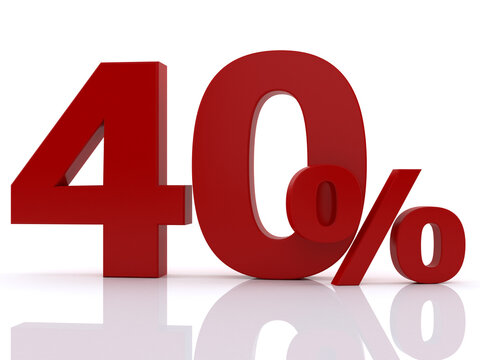 Forty Percent Discount Sale and Business Promotion Concept 3D Rendering