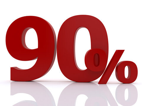 Ninety Percent Massive Discount Sale and Business Promotion 3D Rendering