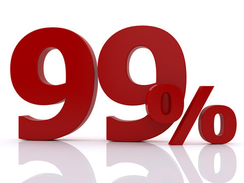Ninety Nine Percent Massive Discount Sale and Promotion Concept 3D Rendering