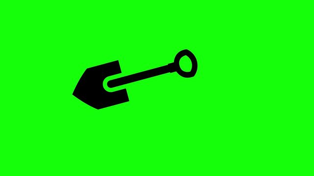Shovel Spade Tool Minimalist Vector Loop Animation Flat Motion Graphic Green Screen