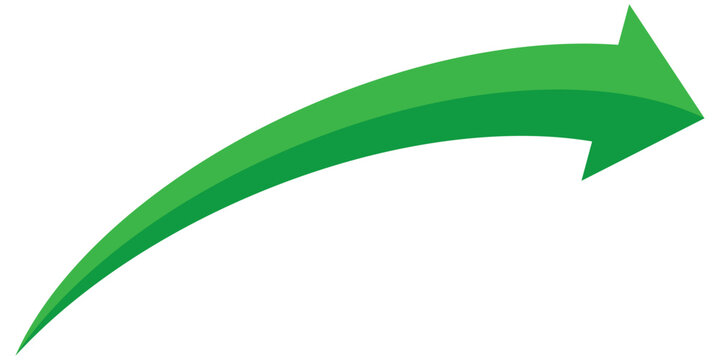 Green arrow vector icon showing direction symbol with flat style design. Jump icon	
