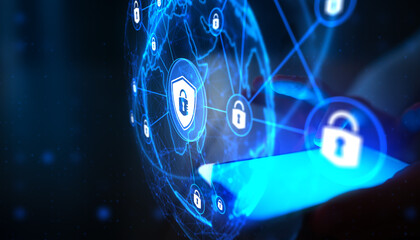 Obraz na płótnie Canvas Cybersecurity Risk Management for Enterprise Data Protection and Network Security