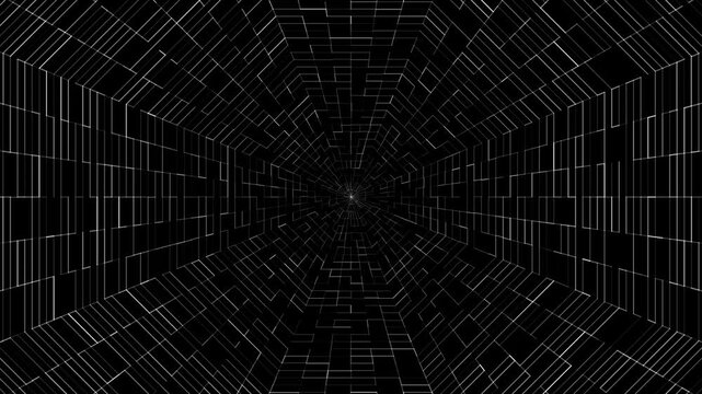 Seamless loop motion background (12s total: 3s fade, 6s loop, 3s fade) featuring abstract octagon tunnel for architecture and industrial design