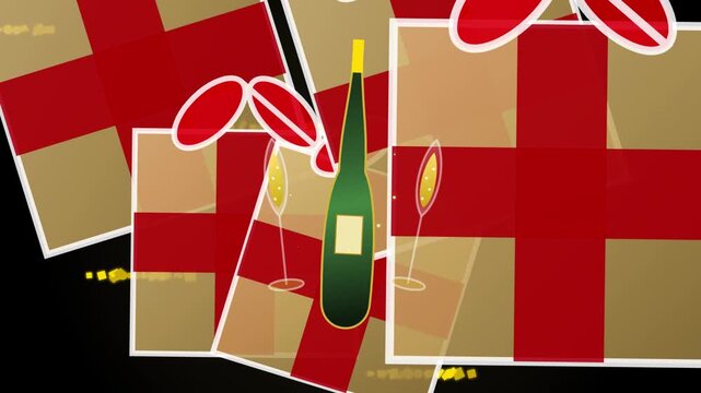 3D Champagne Bottles and Floating Luxury Gifts for Mega Celebration
