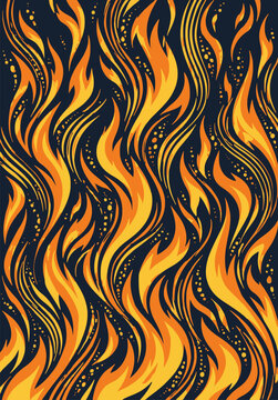 Fiery orange flame pattern with yellow highlights on dark background