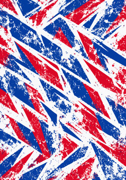 Red blue and white slash pattern with zebra stripes
