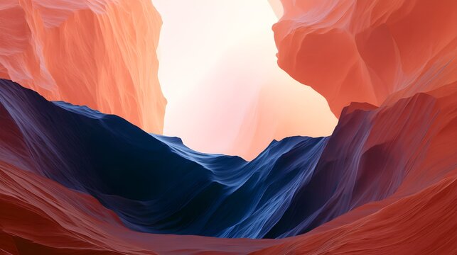 Abstract canyon with curved rock formations