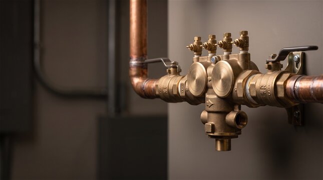 Commercial brass backflow prevention assembly installation