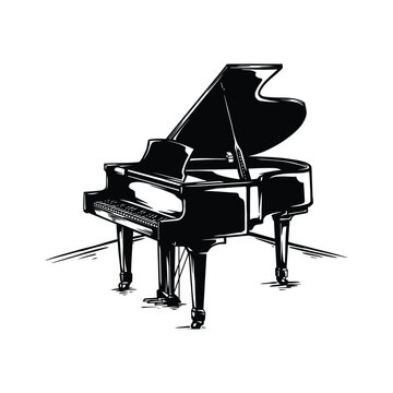 Vector illustration of a classic grand piano.