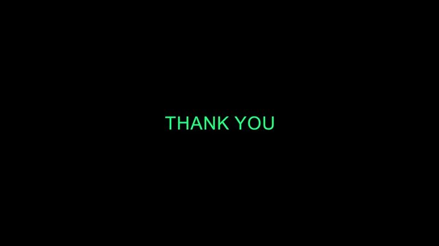 Thank you word text animation.