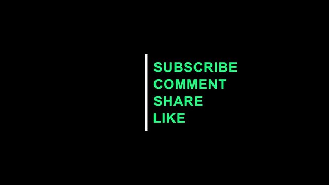 4K template text motion animated graphic of subscription. subscribe, like share, comment animation pop up for social media isolated .4k