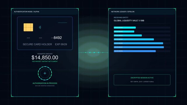 Secure credit card payment authorization interface with transfer