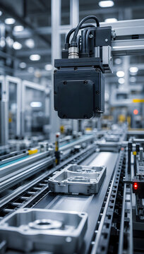 Industrial Factory Equipment and Machinery in Manufacturing Plant with Steel Structures, Production Line and Heavy Industry Operations
