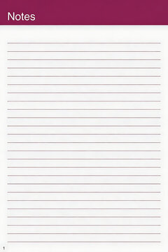 Notes lined paper with purple header