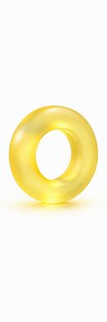 Yellow translucent torus-shaped object isolated on white background