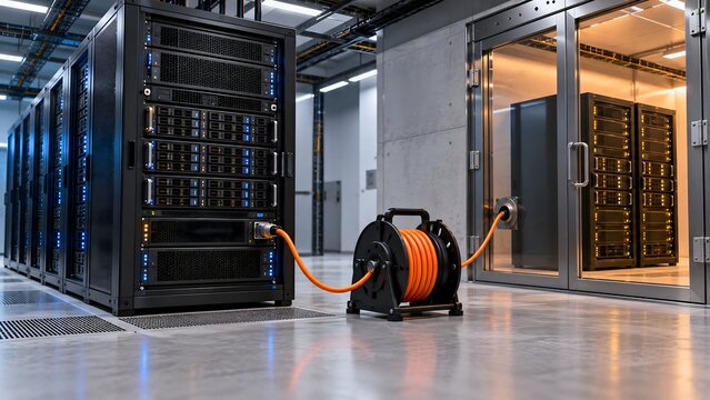 Data Backup and Recovery Equipment in Secure Server Room