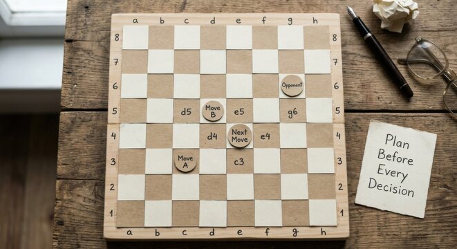 Simple Paper Chessboard with Move Notations for Strategy and Gameplay