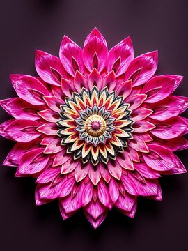 Intricate floral mandala with delicate petals, Mandala, Geometric